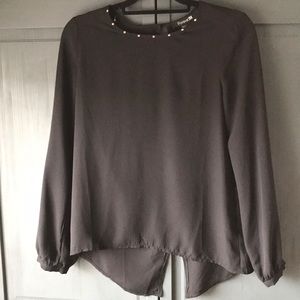 Black w/ Rose Gold Embellishments Fly-Away Top